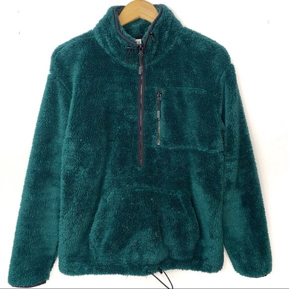 PINK Victoria Secret Women’s Dark Green 1/2 Zip Pullover Sherpa Fleece Jacket S - Picture 3 of 13